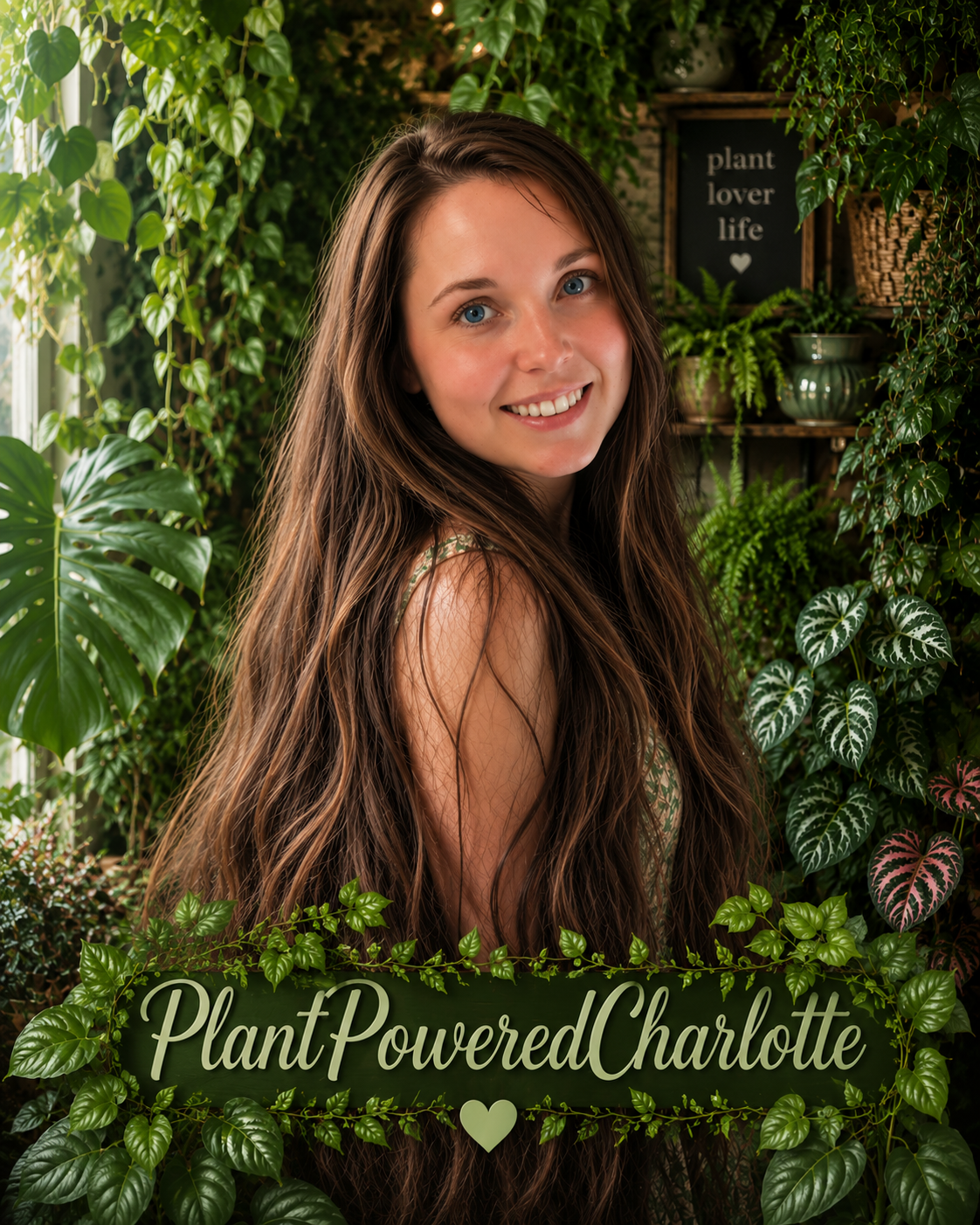 Charlotte surrounded by plants — PlantPoweredCharlotte.com